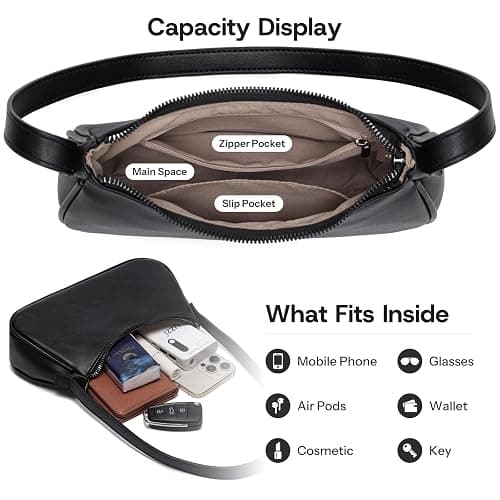 LACOMILA Small Shoulder Bag for Women Cute Mini Purse Trendy Vegan Leather Y2k Crescent Handbag thumbnail 5