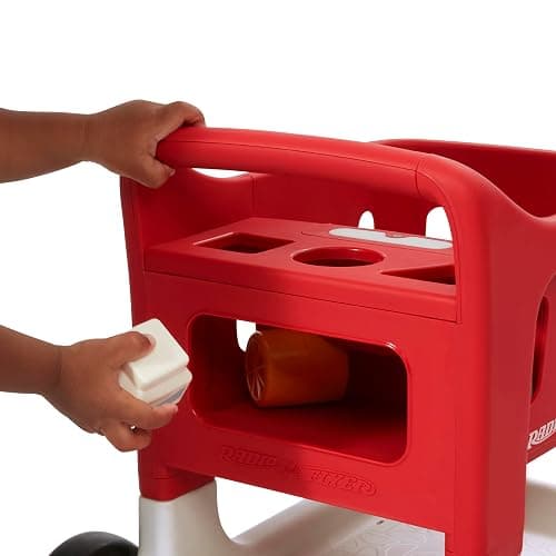 Radio Flyer Toddler Shopping Cart Walker with Wheels, Lights, and Sound for ages1+, Educational and Imaginative Play and Walk Behind thumbnail 9
