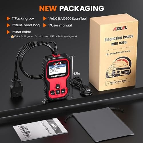 ANCEL VD500 OBD2 Scanner Diagnostic Tool for Volkswagen VW Audi Skoda Seat Diagnosis Check Engine Light EPB ABS SRS Code Reader Oil Throttle Position Adaption Brake Pad Reset thumbnail 8