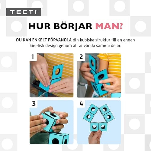 TECTI Kinetic Building System - Cubes with Seismic Moves - Consists of 3-Dimensional Interconnected Cubes - Build Over 50 Dynamic Structures - by Fun in Motion Toys thumbnail 5