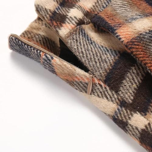 IDEALSANXUN Womens Plaid Wool Skirts Elastic Waist A-Line Pleated Tartan Long Skirts thumbnail 3