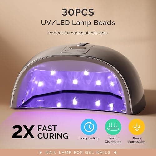MelodySusie Professional Cordless UV Nail Lamp with Metal Base, P-Plus30GT Nail Dryer with Smart Sensor for Salon & DIY Home Use Fast Cures All Hard Gels, Especially Extension & Glitter Gel Polishes thumbnail 6