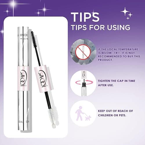 GAQQI Lash Cluster Glue, Lash Bond and Seal Waterproof, Bond & Seal Eyelash Glue for Clusters, Eyelash Adhesive Black Long-Lasting 72H, Latex-Free（5ml+5ml） thumbnail 6