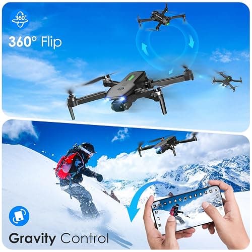Drone with Camera, 1080P FPV Foldable Drone with Brushless Motor, One Key Take Off/Land, Altitude Hold, 360° Flip, Gravity Control, 2 Batteries, 3 Speeds Mini Drone for Kids Beginners thumbnail 6