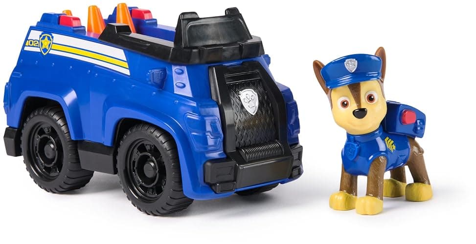 Paw Patrol, Chase’s Patrol Cruiser, Toy Car with Collectible Action Figure, Sustainably Minded Kids’ Toys for Boys & Girls Aged 3 and Up - Image 1