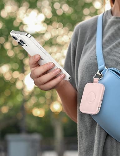RORRY Portable Charger, 5000mAh Portable Charger Power Bank with Built-in Cables, Travel Keychain Battery Pack for Apple Watch Ultra/11/10/9/8/7/6/SE, iPhone Air/17/16/15/14/13/12, Pink thumbnail 5
