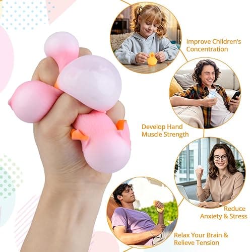 Squishy Fidget Toys Stress Balls,Tedmax 4PCS Cute Penguin & Duck Squeeze Toys,Taba Squishy Packs Perfect for Kids Sensory Play,Anxiety & Stress Relief for Adults Teens Party Favors,Classroom Prizes thumbnail 4