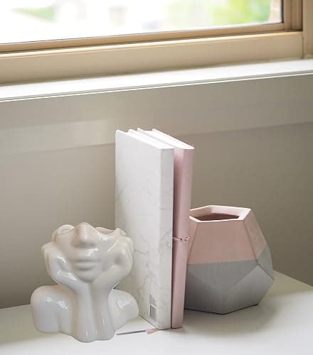 White Face Vase Unique Ceramic Vase for Room,Office,Home Decor | Small Boho Cute Female Form Head Bust Vase Modern Flower Vase for Table Shelf Desk Decoration Bookshelf Bedroom thumbnail 5