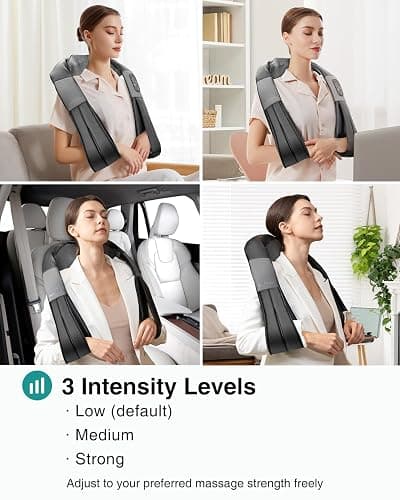 Nekteck Neck Back Massager with Heat, Cordless Shiatsu Shoulder Massager for Pain Relief Deep Tissue, Electric 3D Kneading Massage Pillow for Body Muscle, Gifts for Men Women Dad Mom thumbnail 5