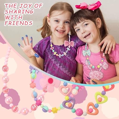 PinkSheep Kids Classic Jewelry, 6 Sets of Beaded Necklaces and Bracelets for Girls, Favors Bags for Girls Jewelry (Classic) thumbnail 7