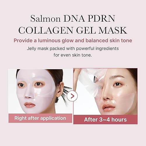 medicube Salmon DNA PDRN pink collagen jelly gel mask | overnight face mask for glass glow skin- elasticity, hydrating, firming and moisturizing | korean skincare, 28g, 4ea thumbnail 5
