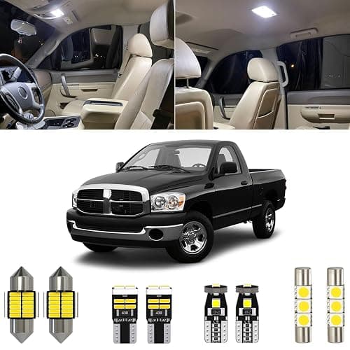Xpismii 14 Piece 6000K White Ram Interior LED Light Kit Package Replacement for Dodge Ram 1500 2500 3500 Pickup 2003 2004 2005 2006 2007 2008, with Placement Diagram and Install Tool - Image 1