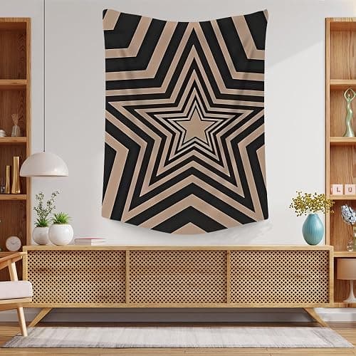 FADALO Downtown Girl Y2k Picture Tapestry,Aesthetic Geometric Stars Tapestry,Vintage Trendy Decorative Tapestries for Women Girls Wall Hanging for Living Room Bedroom Dorm,51x59Inches thumbnail 2