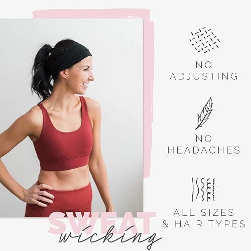 Maven Thread 4" Wide Workout Headbands for Women – Non-Slip Sweatbands for Gym, Running & Yoga thumbnail 6