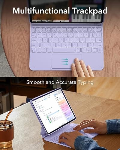 ESR iPad Air 11 Inch Case with Keyboard (M3/M2, 2025/2024) & iPad Pro 11/Air 5th/4th Gen Keyboard, Easy-Set Magnetic Stand, Portrait/Raised Modes, with Removable Protective Case, Purple thumbnail 6
