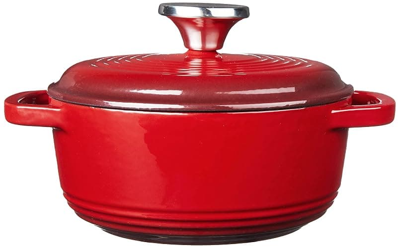 Lodge 1.5 Quart Enameled Cast Iron Dutch Oven with Lid – Dual Handles – Oven Safe up to 500° F or on Stovetop - Use to Marinate, Cook, Bake, Refrigerate and Serve – Red thumbnail 4