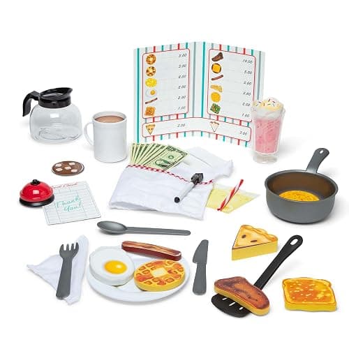 Melissa & Doug Star Diner Restaurant 41-Piece Play Set with Toy Food, Cookware & Play Kitchen Accessories, Preschool Learning Toys for Girls & Boys 3+ - Image 1