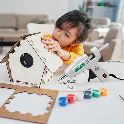 SHJADE Mini Hot Glue Gun Kit with 30 Glue Sticks - Fast Preheating Hot Melt Gun, High Temp for School Crafts DIY Arts and Quick Home Repairs(White) thumbnail 2