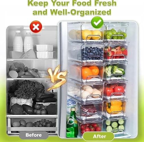 Brippo Pull-out Veggie Fridge Organizer Drawer 5-Pack | Stackable Fruit and Vegetables Refrigerator Organizer and Storage Containers, with Strainer Layer thumbnail 4