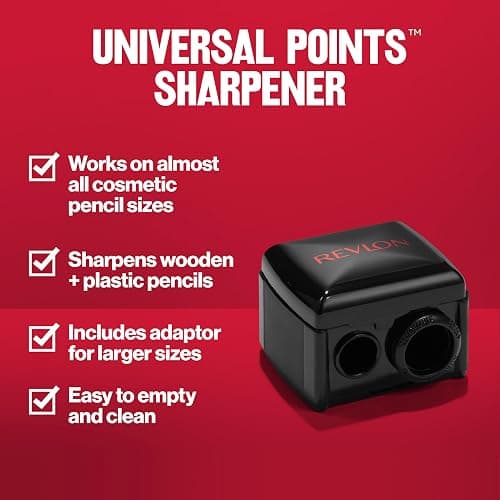 Revlon Universal Points Sharpener, Makeup Sharpener for Wooden and Plastic Makeup Pencils, Fits Small to Large Pencils, Stocking Stuffer for Women, 1 count thumbnail 4
