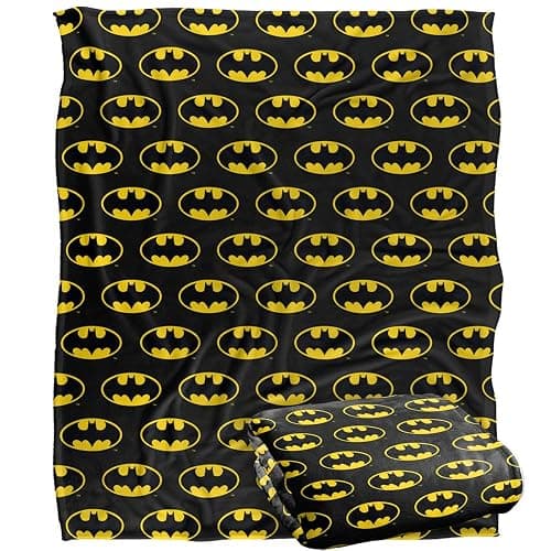 Batman Blanket, 60"x80" Classic Bat Shield Logo Pattern Silky Touch Super Soft Throw Blanket - Image 1