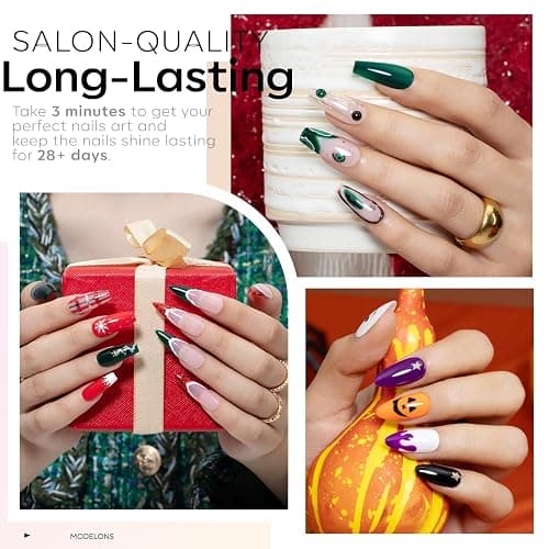 Modelones Gel Nail Polish 36 Colors All Seasons Holiday Gel Polish with Glossy & Matte Top Coat Base Coat Starter Kit Soak Off U V Gel Nail Kit Nail Art Starter Kit Beauty Gifts Set Box thumbnail 3
