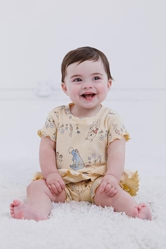 Disney Girls' Ribbed Peplum Tee and Shorts Set for Baby & Kids | 2-Piece Set, Dropneedle Ribbed Fabric, Peplum or Ruffle Accents, Comfortable Elastic Waistband, Soft Cotton Blend thumbnail 2