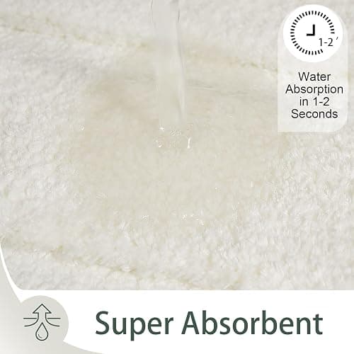 HOMORE Bathroom Runner Rugs 24x70 Non Slip Washable Long White Bathroom Rug Absorbent Plush Bath Rug for Shower Floor,Ivory thumbnail 2