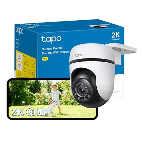 Tapo TC41 2K Pan/Tilt Outdoor Security Camera, WiFi Camera, 360° Smart Person Detection Motion Tracking, Full-Colour Night Vision, No Monthly Fee, Two-Way Talk, IP65, Works with Alexa & Google - Image 1