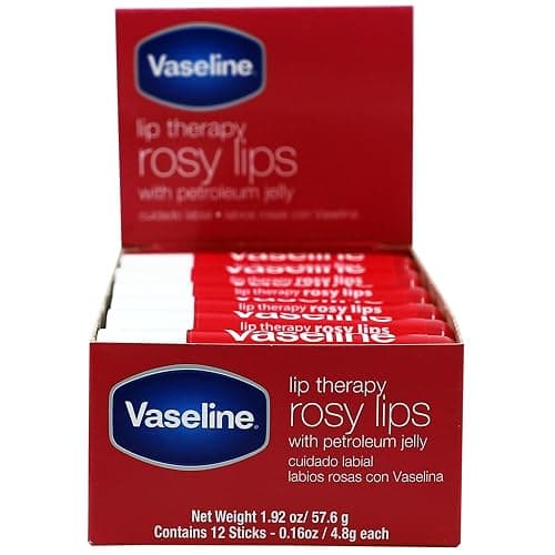Vaseline Lip Rosy, Fast-Acting Nourishment, Ideal for Chapped, Dry, Cracked, or Damaged Lips, Lip Balm,12 Sticks, 1 Box - Image 1