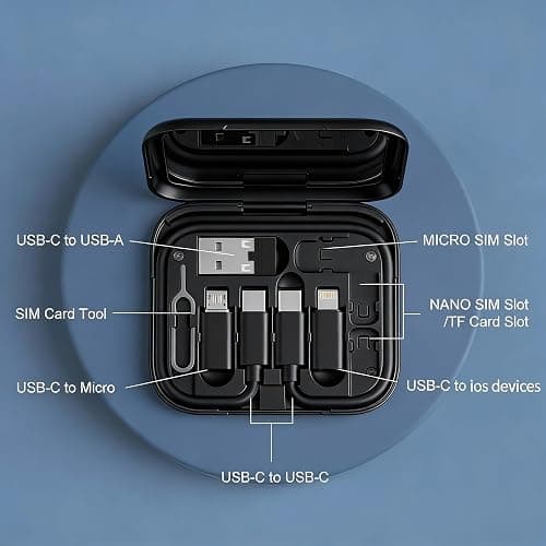 YANZIE USB Adapter Kit, Type-C to Lightning Adapter, USB-A to C, OTG, Black | Built-In Mirror, 12-Inch USB-C Cable and Micro-USB to C Converter for iPhone, Pixel and Galaxy thumbnail 4