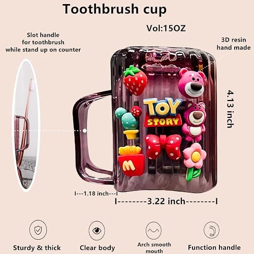 Automatic Toothpaste Dispenser & Toothpaste Holders and Wall Mounted Cup 3 Piece in a Set, is Wall Mounted for Bathroom,Toothpaste Squeezer for Kids & Family Shower by Mr. Thumbs(Pink Set) thumbnail 7