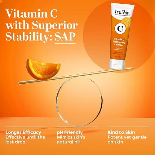 TruSkin Vitamin C Brightening Face Wash with Rosehip Oil, 5 fl oz | Vitamins C & E, Aloe Vera and MSM gently cleanse, refresh and support radiant-looking skin without over-drying thumbnail 6