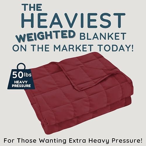 HomeSmart King Size Weighted Blanket 50 lbs - The Heaviest Weighted Blanket | Fits King and California King Beds, Ultra Soft Fabric, Evenly Distributed Weight, Machine Washable, Very Heavy Blanket thumbnail 2
