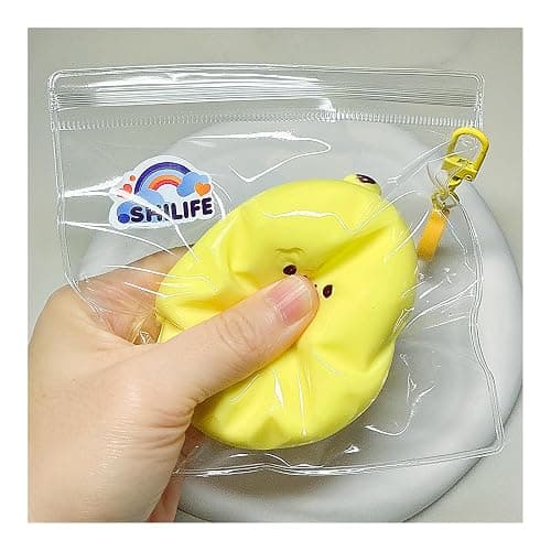 Taba Squishy,Stress Ball, Kawaii Squishies Silica Gel Toys,Stress Relieving Fur Ball OPP Packaging Gifts|Squishy Fidget Toys for Anxiety&Relaxation|Perfect Desk Accessory for Adults (Banana) thumbnail 4