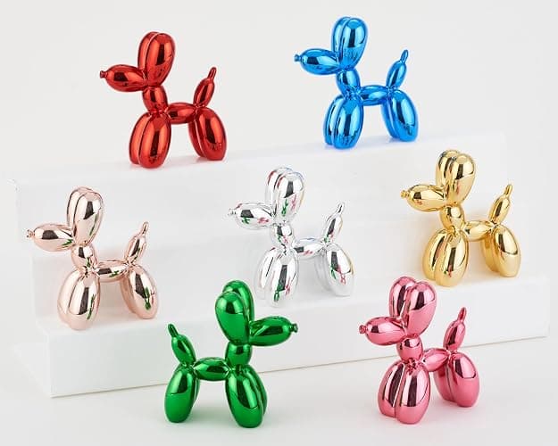 AMOIENSIS Shiny Balloon Dog Statue Decor, 4 inch Electroplate Gold Balloon Dog Animal Sculpture, Small Nick Nacks for Shelf Decor, Small Eclectic Decor Desktop, Vibrant Balloon Dog thumbnail 6