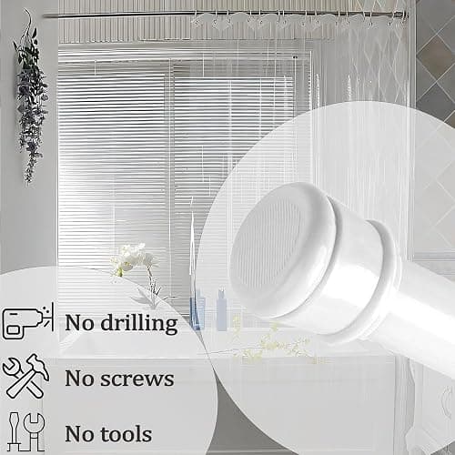 Curtain Poles No Drilling Adjustable Shower Poles Extendable Anti-Slip Ends Tension Rod For Curtain Pole For Wardrobe,Bathroom Black 67-90CM thumbnail 4