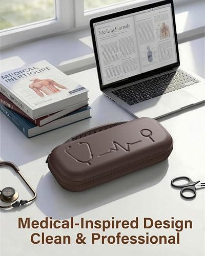 ProCase Stethoscope Case for 3M Littmann Classic III & Cardiology IV -Chocolate | Hard Protective Carrying Bag Fits MDF, ADC, Omron Stethoscopes, Medical Storage Organizer for Nurses & Nursing Students thumbnail 4