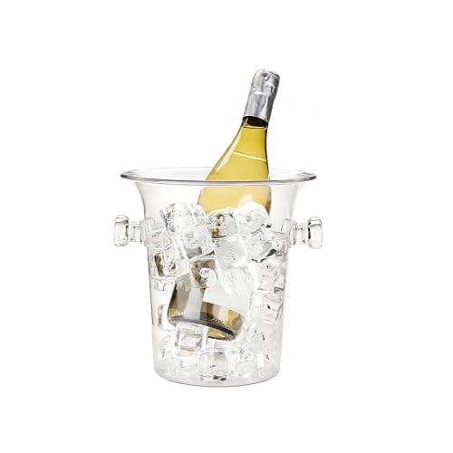 True Clear Acrylic Ice Bucket with Handles, 3-Liter Capacity, Durable Wine and Champagne Bucket, Perfect Ice Buckets for Parties, BBQs, Weddings, Picnics, Holidays, Outdoors, 8.75" x 8.25", Set of 1 - Image 1