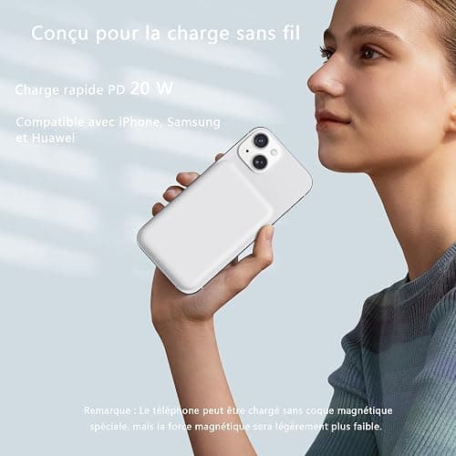 Batterie Externe for Magsafe sans Fil - Compatible avec iPhone 16 15 14 13 12 Séries et Samsung Magnétique Power Bank 10000mAh Induction Petite Mini Portable Charge Rapide Chargeur Liverchy thumbnail 2