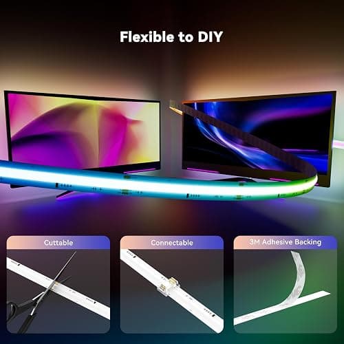 MIWISE LED Strip Lights,RGB Smart IC COB LED Strip Light Color Chasing,24ft Multicolor Flexible LED Tape Light,Music Sync with APP Control,Addressable DIY 16M Colors,for Cabinet,Bedroom,Party Decor thumbnail 7