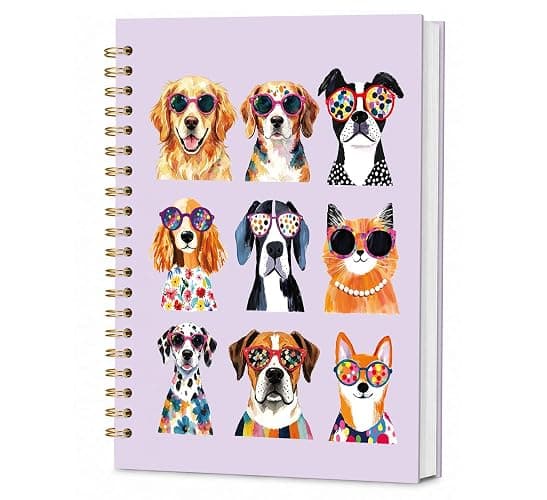 KDHTY Purple Dog Notebook for Girls, Cute Puppy Journal for School Supplies | Purple Stationery For Girls, Cute Dog Journal, Puppy Diary For School, Dog Lover Gift For Women,Dog Owners, 5.5 x 8.3 Inch - Image 1