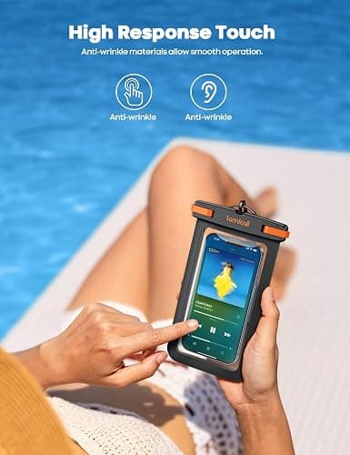 Lamicall Waterproof Phone Pouch Case - 2 Pack IPX8 Water Proof [Easy Lock & Heavy Duty] Cell Phone Dry Bag for iPhone 12 13 14 15 16 Pro Max, Samsung Galaxy S24 Ultra S23 Ultra, All 4-7" Cellphones thumbnail 3