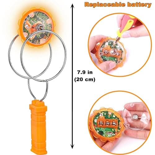 Stocking Stuffers for Kids Toys Boys 3pcs Light Up Gyro Wheel Toy Birthday Gifts for Men, Magic Rail Twirler Magnetic Yoyo Spinner Sensory Fidget Toys for Kids Ages 3-5-7 4-8-12 Year Old Boys & Adults thumbnail 4