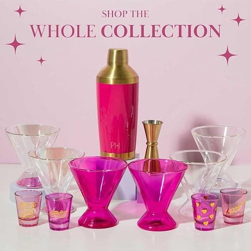 Paris Hilton 2-Piece Cocktail Shaker Set, Double Wall Insulated Stainless Steel Mixer with Built-In Strainer and Double-Sided Jigger, 20-Ounce, Gold and Hot Pink thumbnail 8