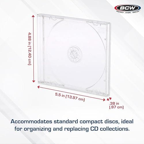 BCW CD Jewel Case 10 Pack | Single Case Protects CDs | Classic Design | Compact Storage | Standard Dimensions | Perfect for Collection Organization thumbnail 3