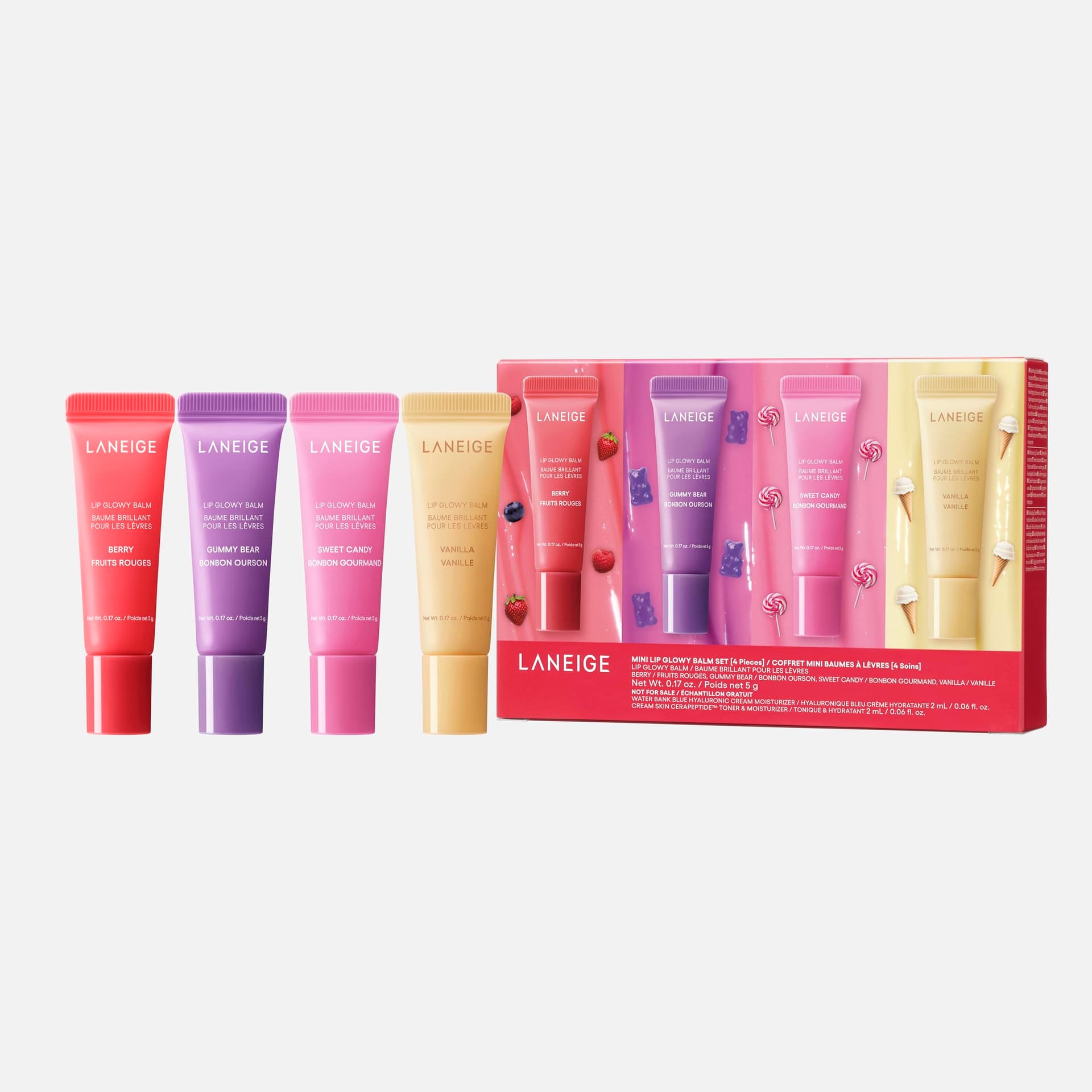 LANEIGE Mini Lip Glowy Balm Set: Keeps Lips Hydrated, Glossy, and Moisturized with Nourishing Shea and Murumuru Butters - Image 1