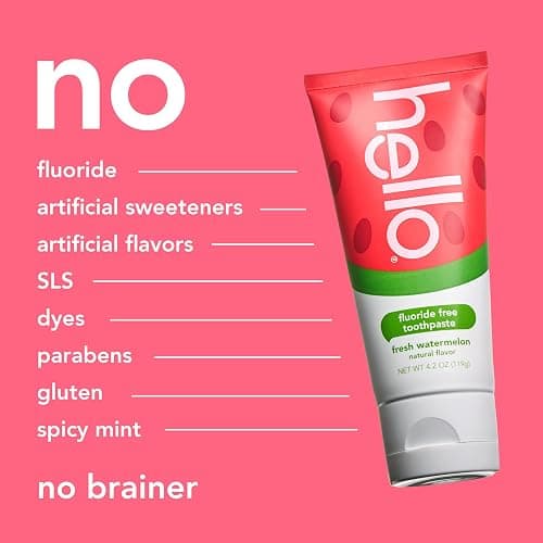 hello Kids Fluoride Free Toothpaste, Fresh Watermelon, 4.2 oz | For Kids of All Ages, Removes Plaque, Polishes and Brightens, Tastes Awesome, Vegan, Gluten Free, SLS Free thumbnail 6