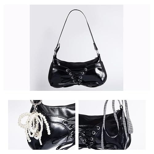 MJFSGYO Cute Y2k Purse for kids , Star Embroidery Pattern with Chain Strap Shoulder Bag, Goth Style Cute Mini Purse thumbnail 5