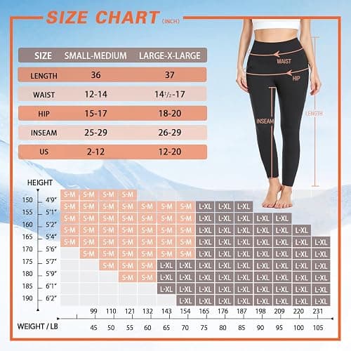 we fleece 3 Pack Women's Fleece Lined Leggings with Pockets High Waist | Buttery-soft fleece lining | Tummy control | Ideal for yoga, running, gym | Thermal warm for winter thumbnail 7